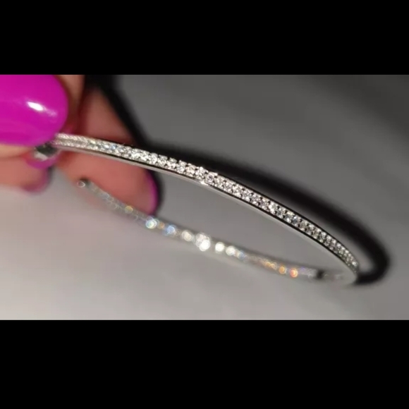 HOOP INSIDE OUT AAA ZIRCONIA PAVE' EARRINGS - Picture 4 of 5